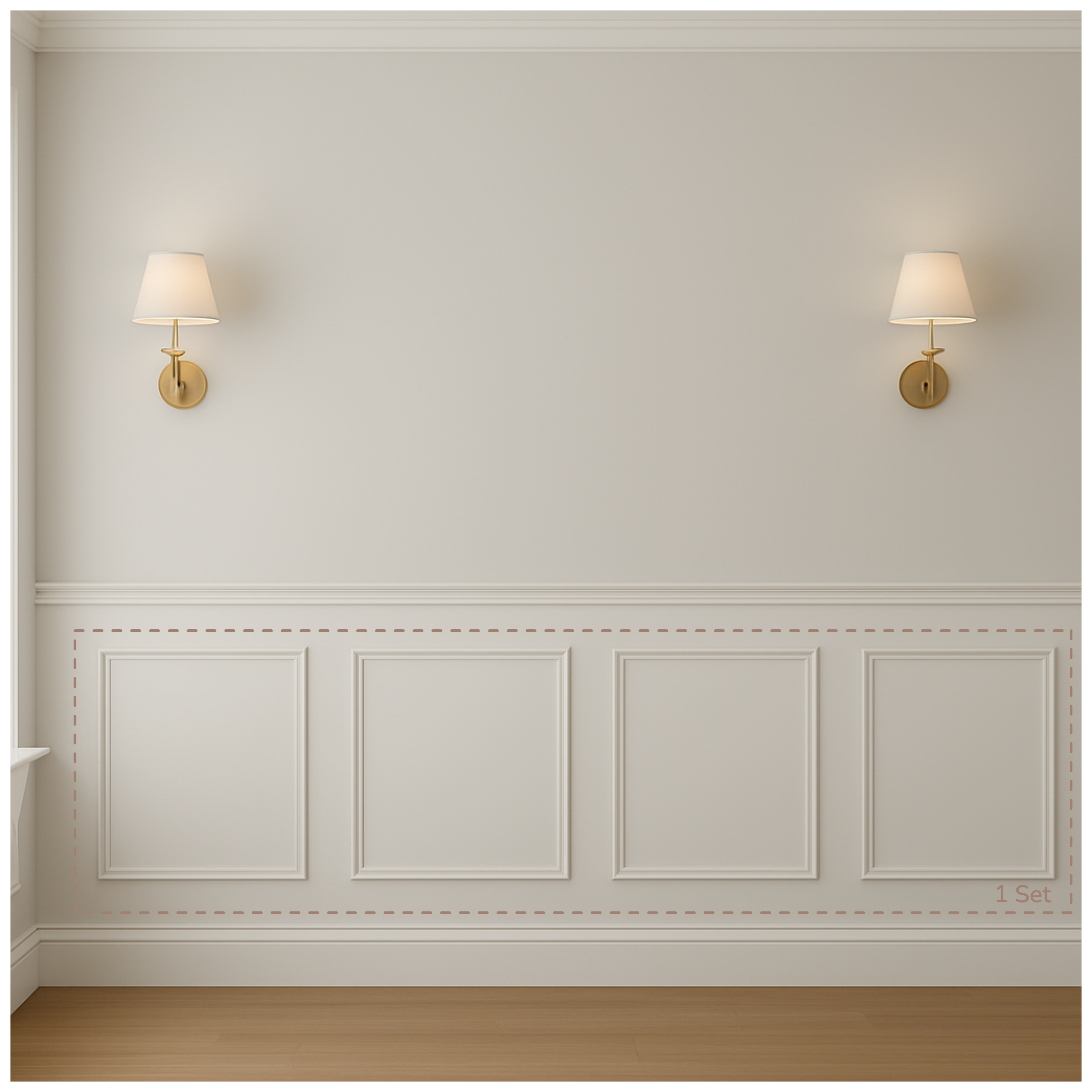 Half-wall Wainscot Panel Trim - Set