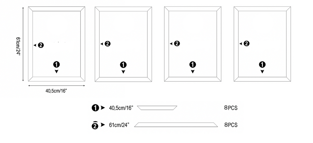 Half-wall Wainscot Panel Trim - Set