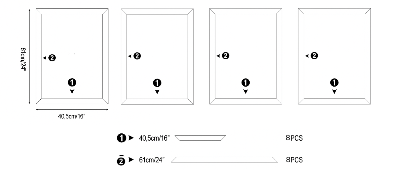 Half-wall Wainscot Panel Trim - Set